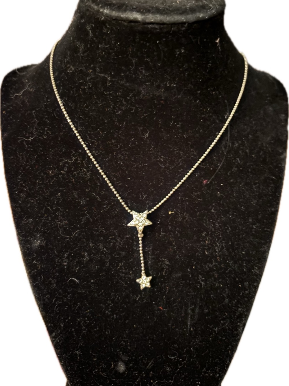 Silver Star Drop Necklace - Silver